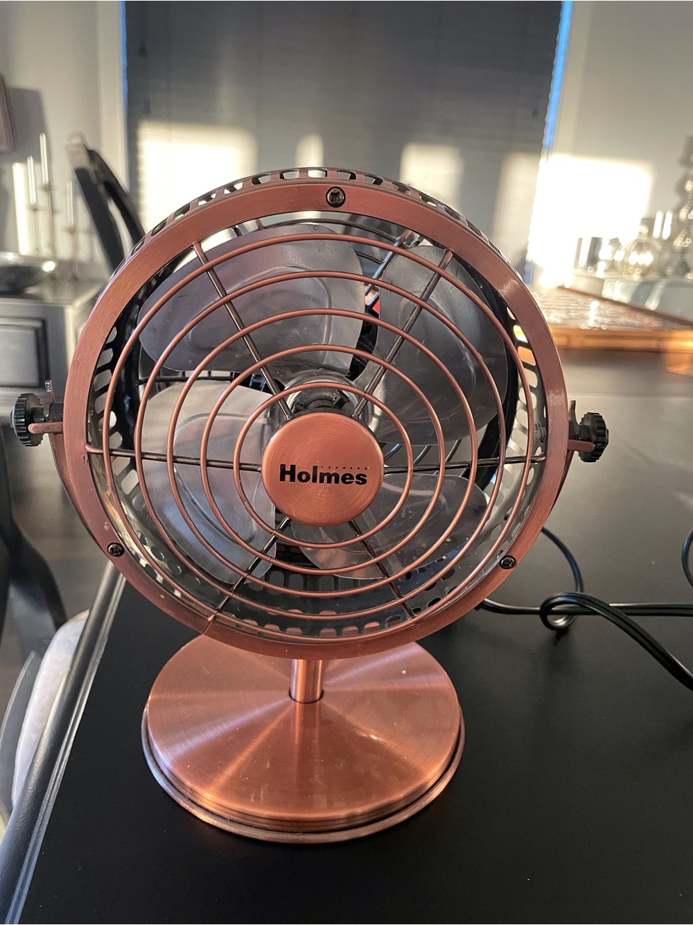 Holmes Heritage Desk Fan - Retro Metal Desk Fan in Brushed Copper 6in